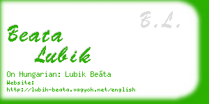 beata lubik business card